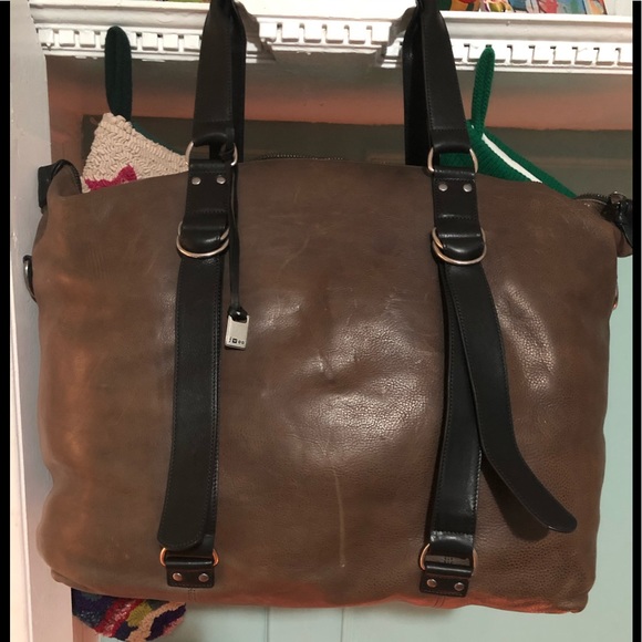 John Varvatos Leather Duffle Bag - Picture 7 of 8